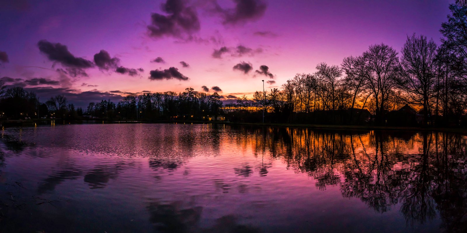 123 Stadspark Pond Sittard At Sunset